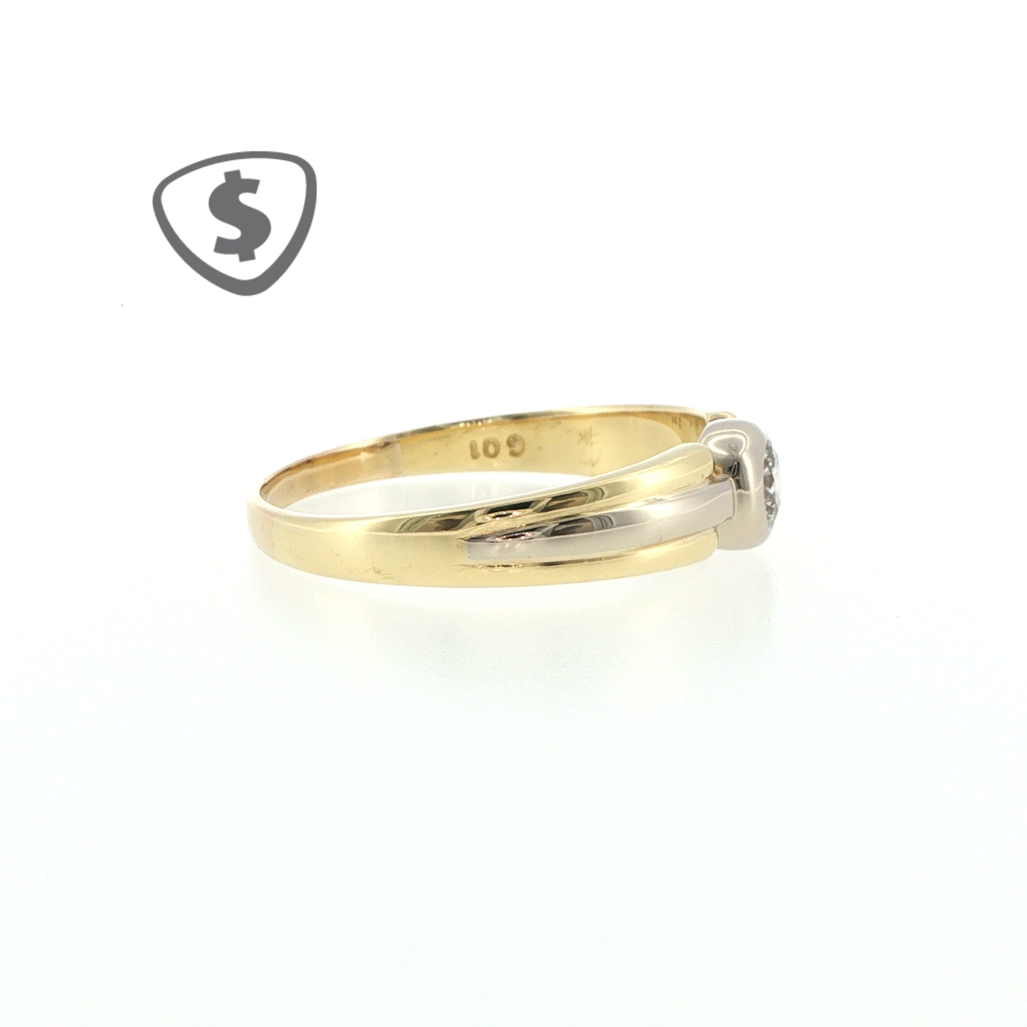 Two-Tone 18ct Gold Diamond Solitaire Ring