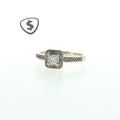 9ct White Gold Princess-Cut Diamond Halo Engagement Ring