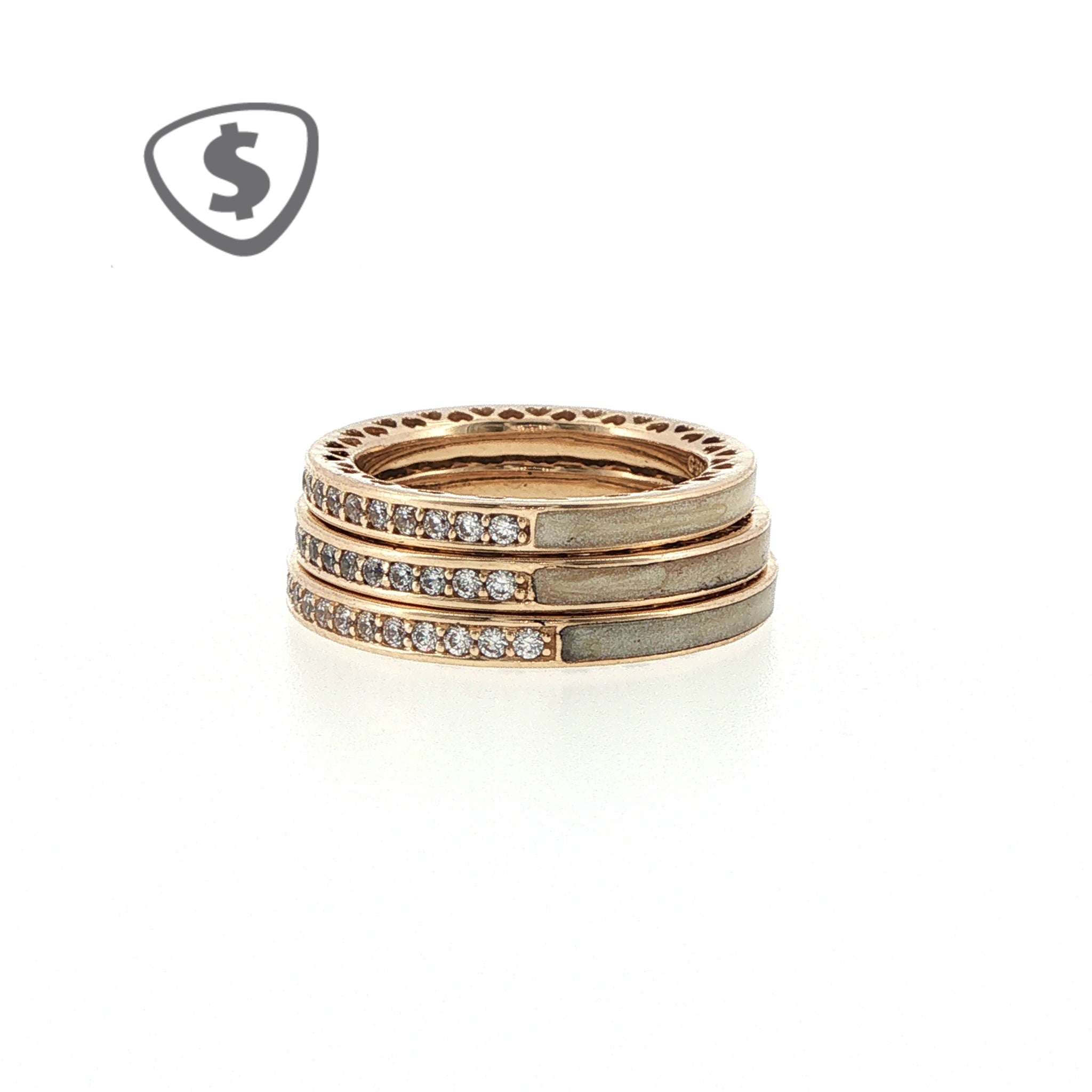14ct Yellow Gold Diamond Stackable Eternity Rings