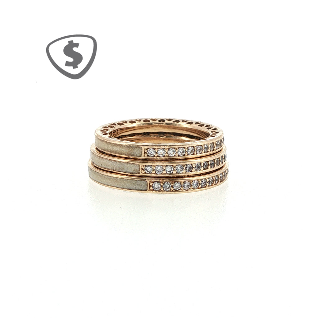 14ct Yellow Gold Diamond Stackable Eternity Rings