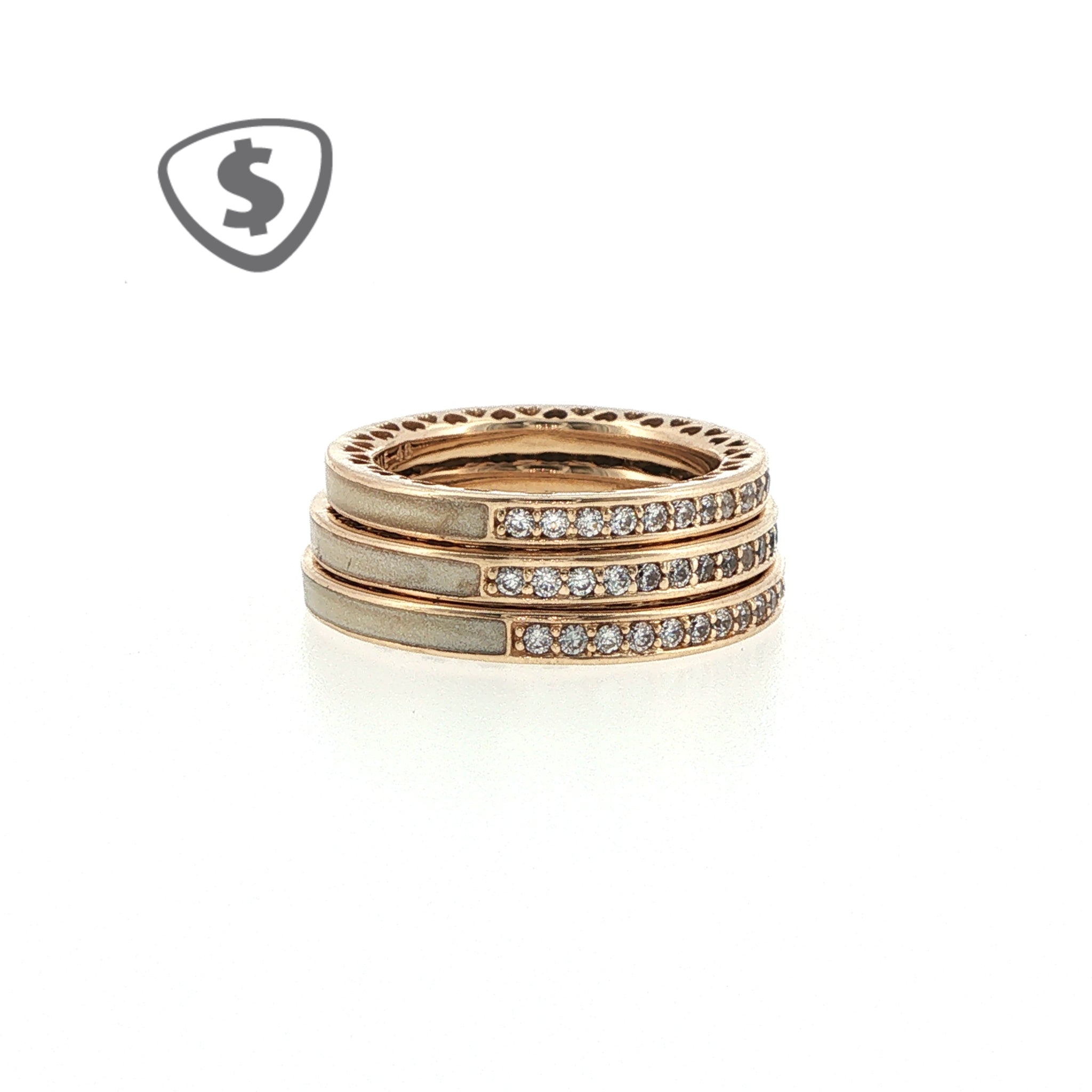 14ct Yellow Gold Diamond Stackable Eternity Rings