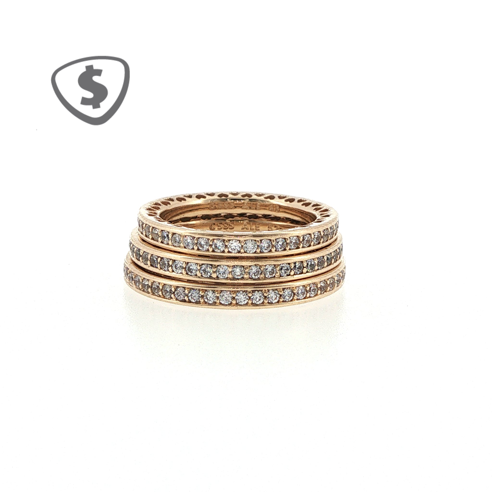 14ct Yellow Gold Diamond Stackable Eternity Rings