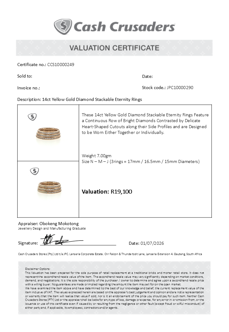 14ct Yellow Gold Diamond Stackable Eternity Rings