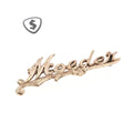 9ct Rose Gold Engraved 'Moeder' Script Brooch
