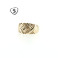 9ct Yellow Gold Textured Geometric Diamond Ring