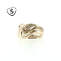 9ct Yellow Gold Textured Wave Cocktail Ring