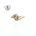 9ct Yellow Gold Diamond Bypass Cluster Ring