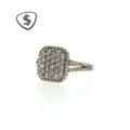 18ct White Gold Diamond Cluster Cocktail Ring with Split Shank