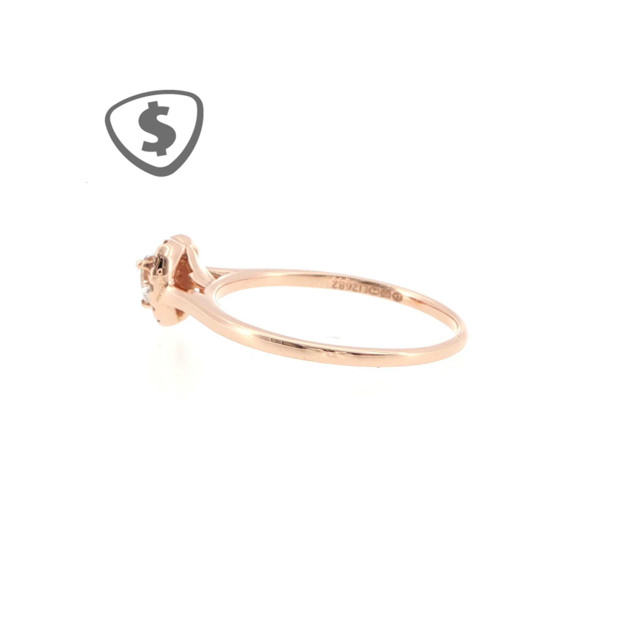 Heart-Shaped Diamond Halo Ring in 18ct Rose Gold