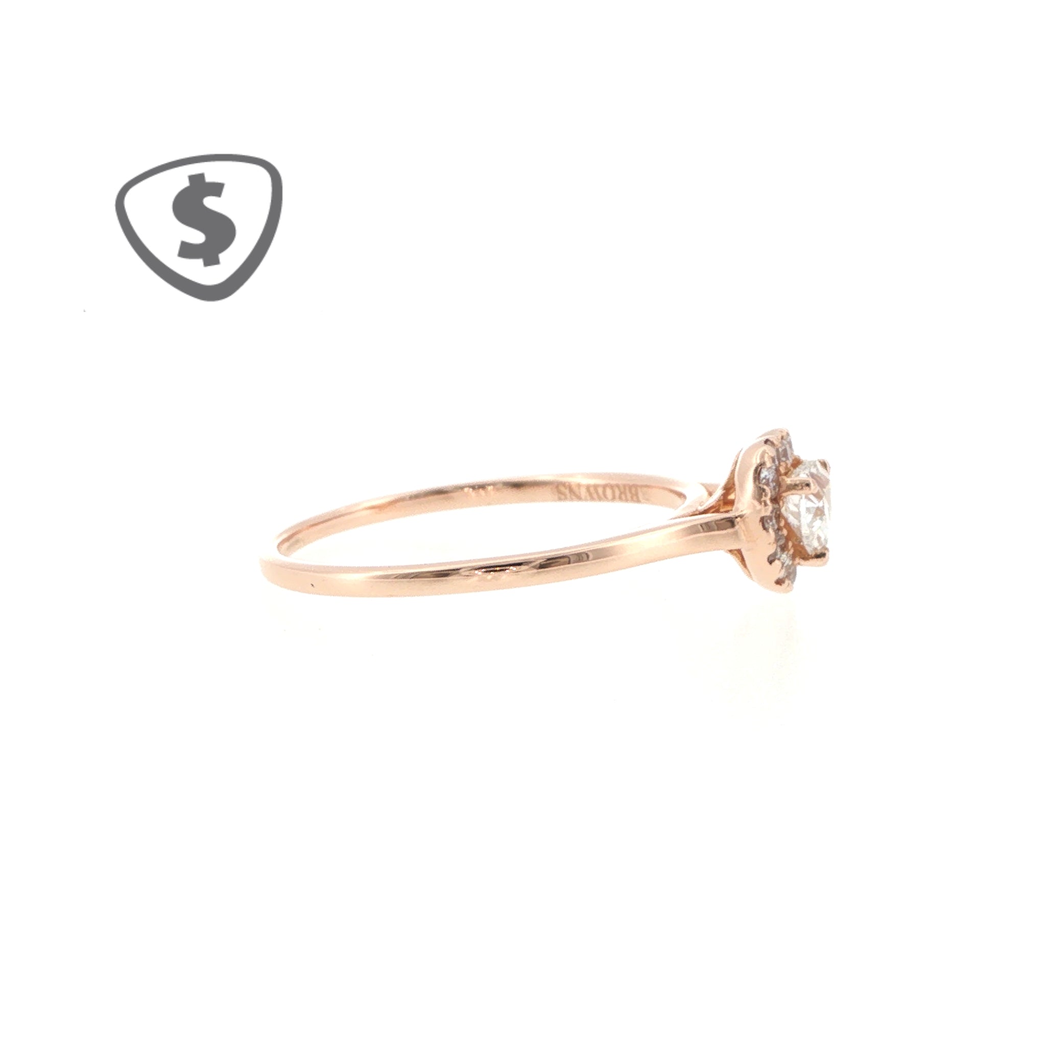 Heart-Shaped Diamond Halo Ring in 18ct Rose Gold