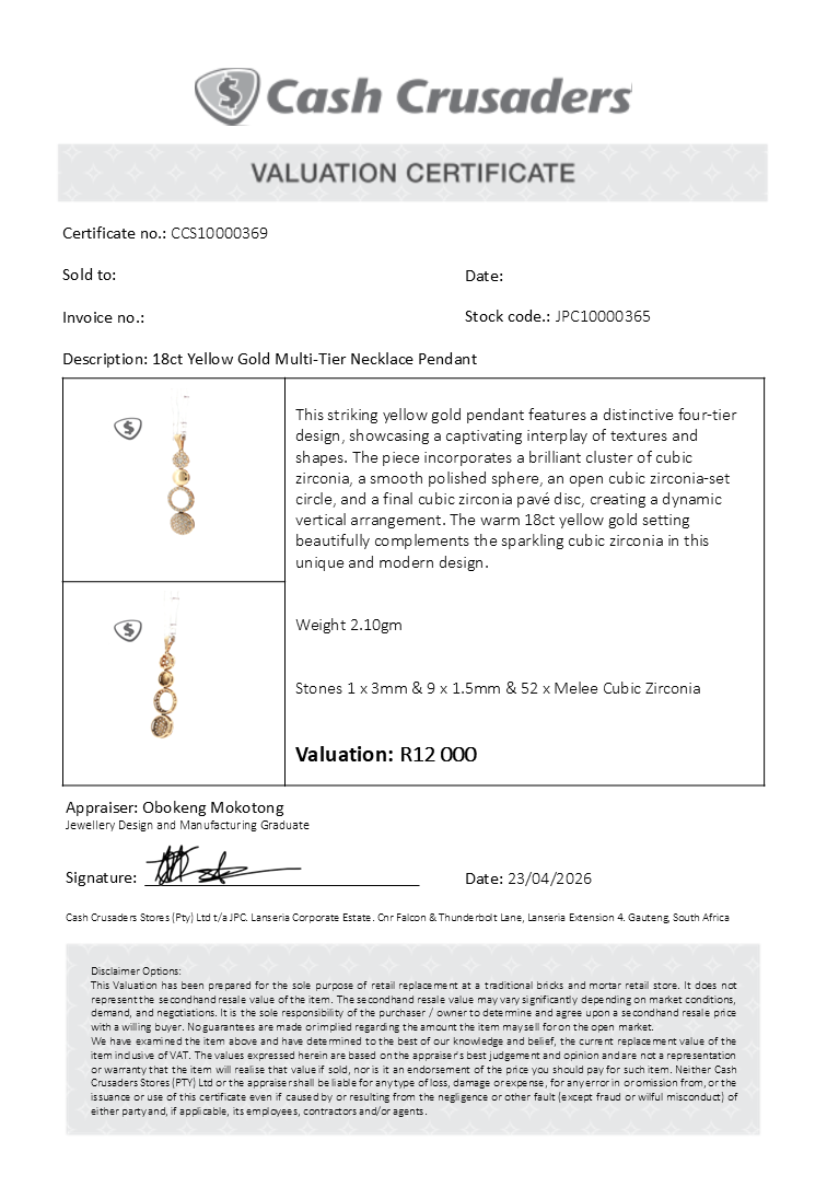 18ct Yellow Gold Multi-Tier Necklace Pendant
