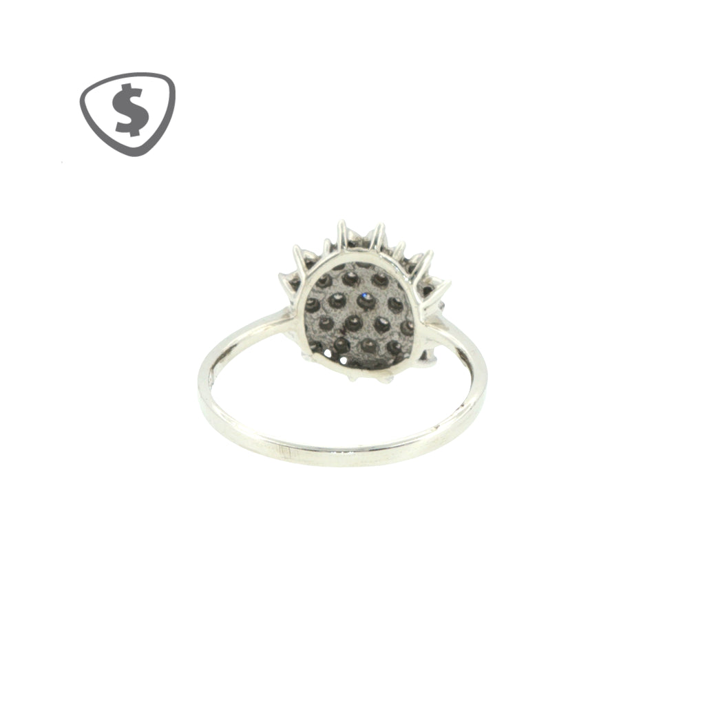 Diamond Starburst Cluster Cocktail Ring in 9ct White Gold