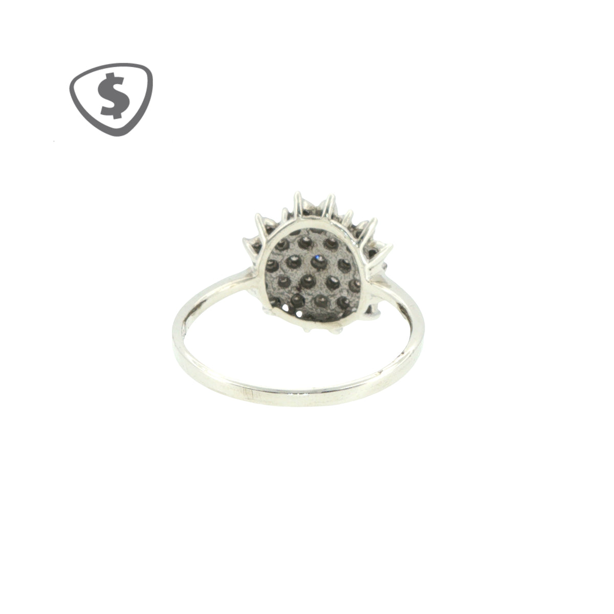 Diamond Starburst Cluster Cocktail Ring in 9ct White Gold