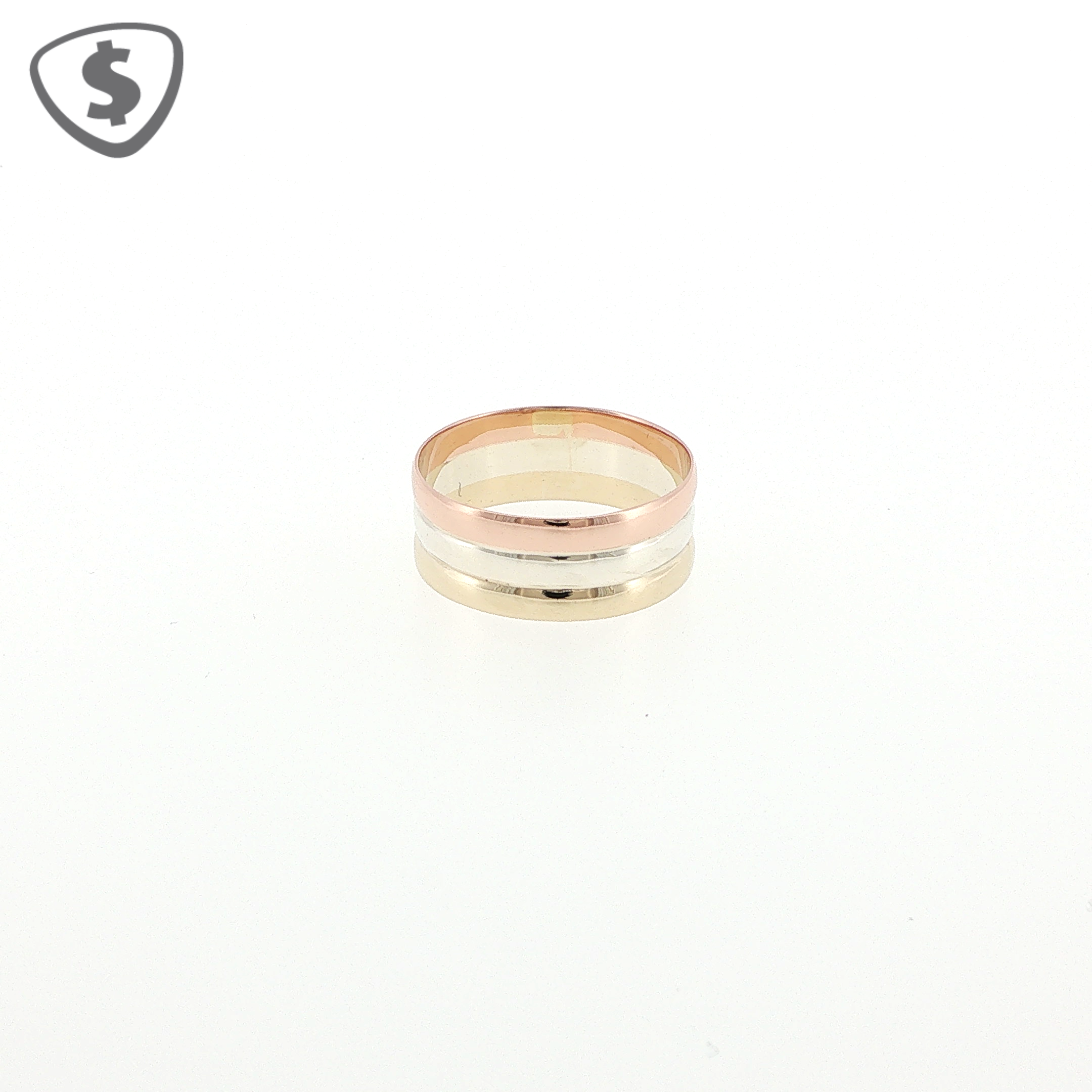 9ct Tri Colour Gold Band Ring