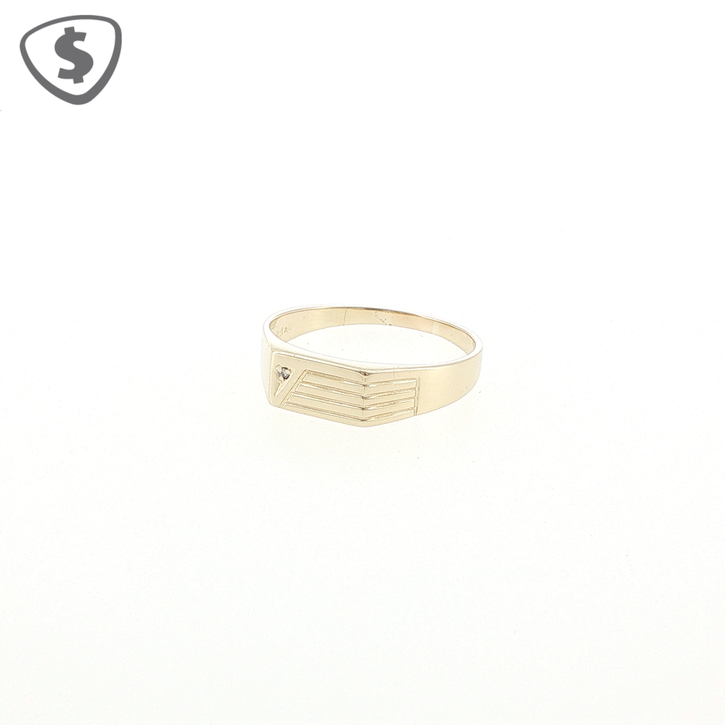 9ct Yellow Gold Diamond Signet Ring