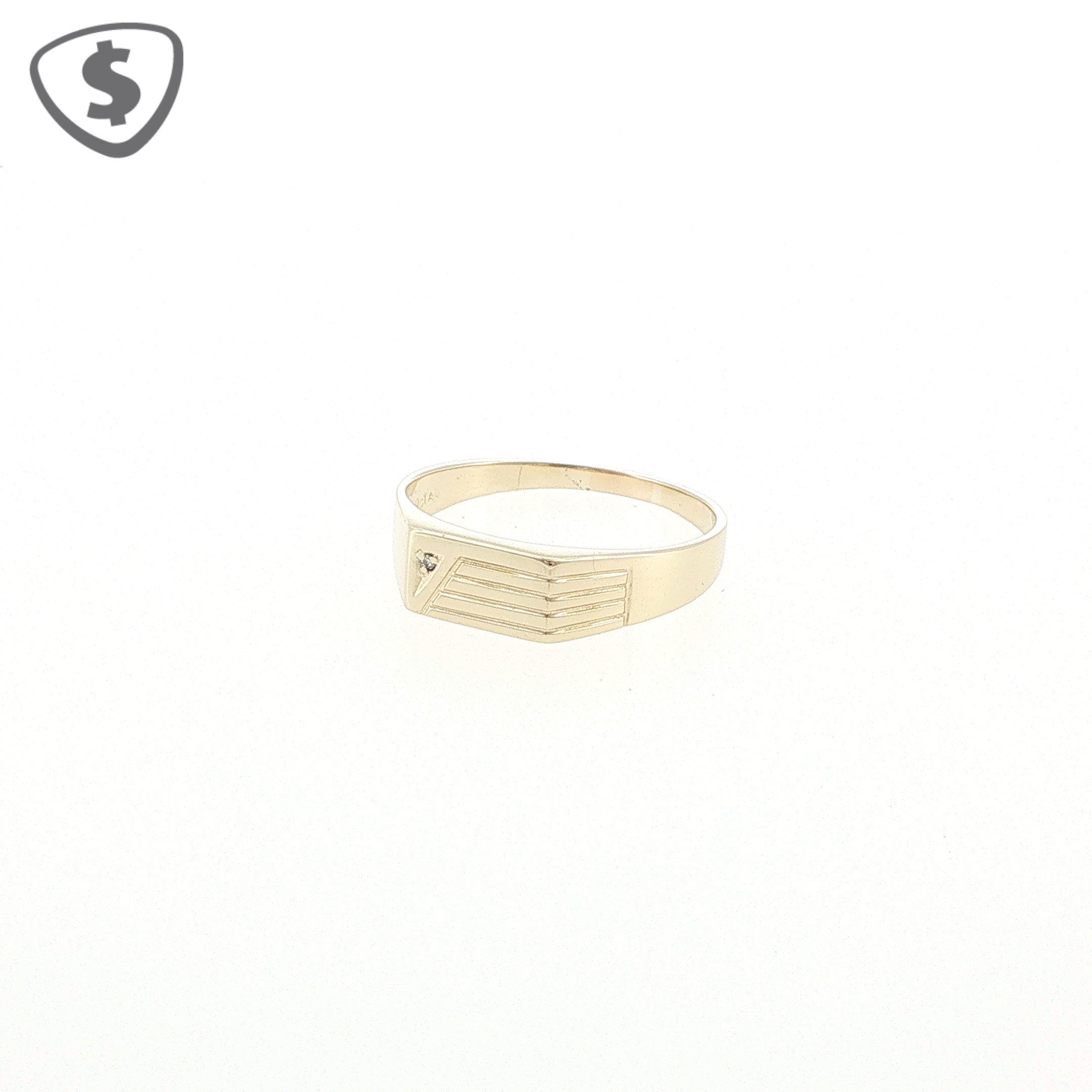 9ct Yellow Gold Diamond Signet Ring