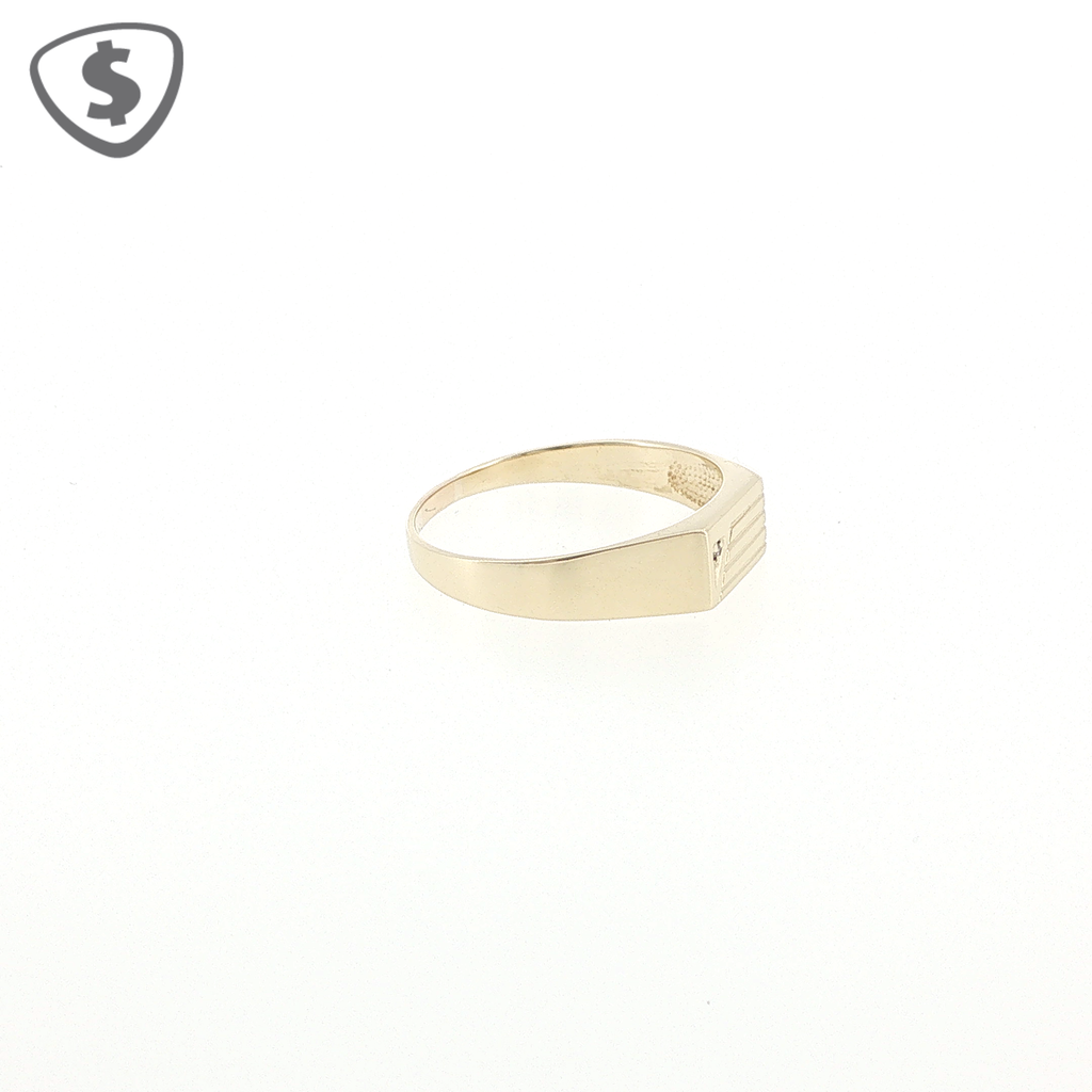 9ct Yellow Gold Diamond Signet Ring