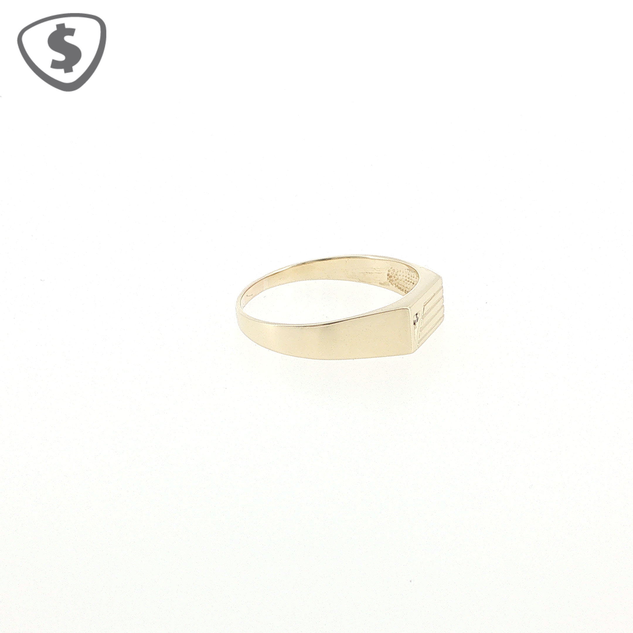 9ct Yellow Gold Diamond Signet Ring