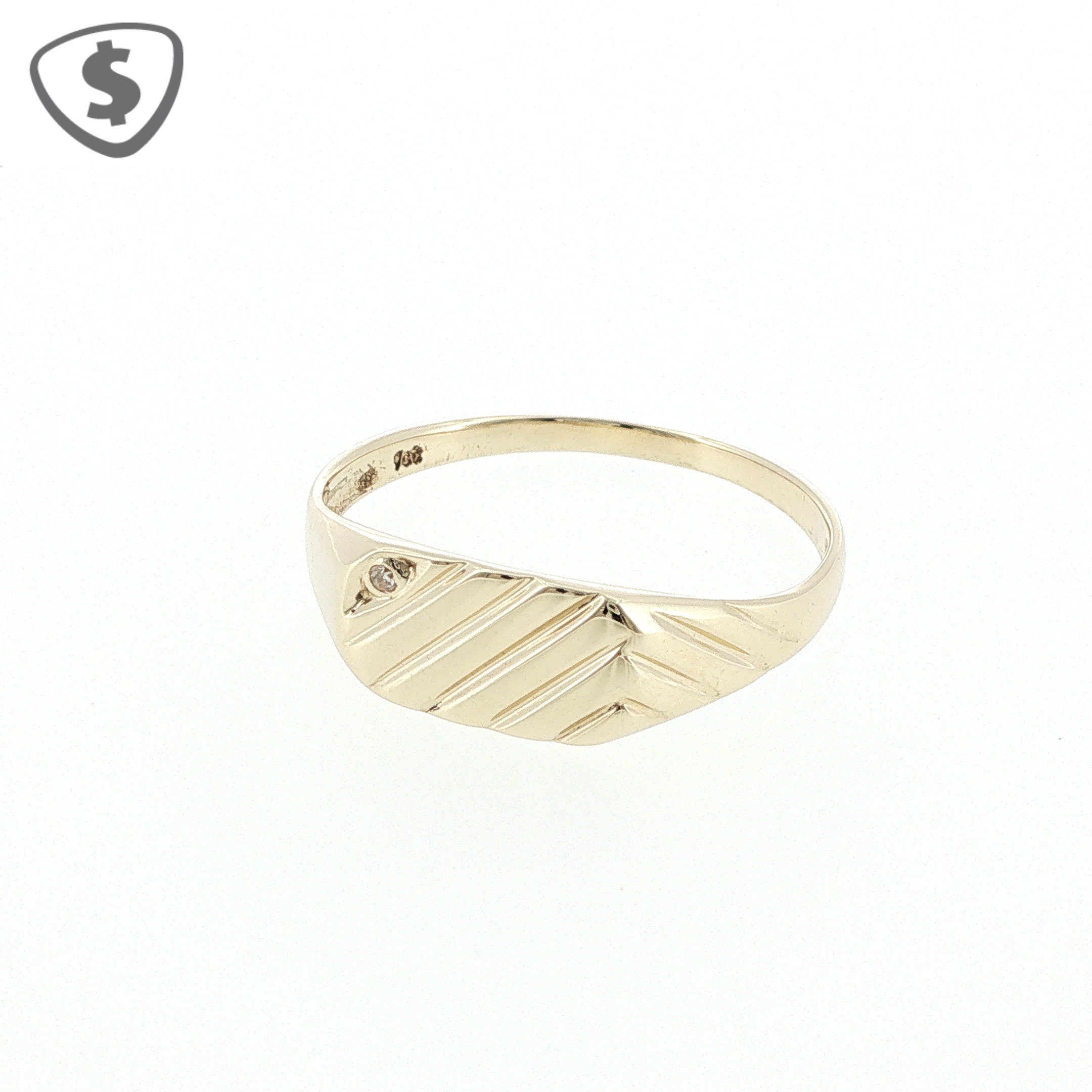 9ct Yellow Gold Diamond Signet Ring