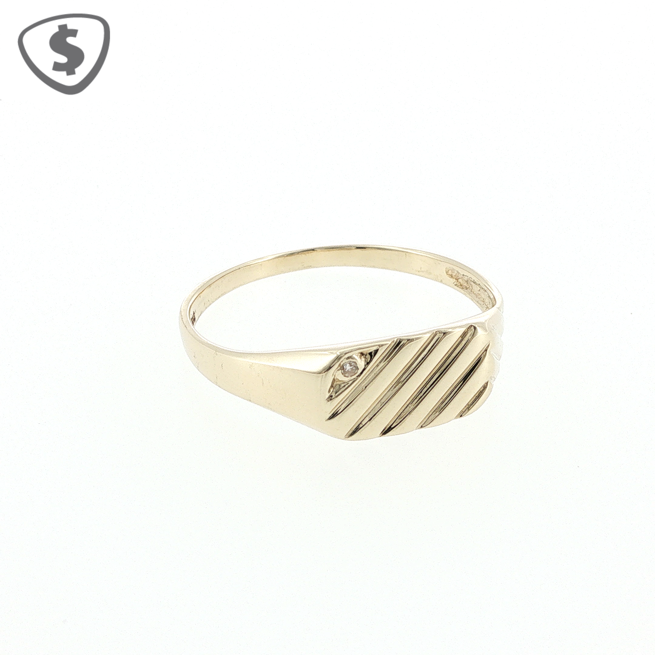 9ct Yellow Gold Diamond Signet Ring