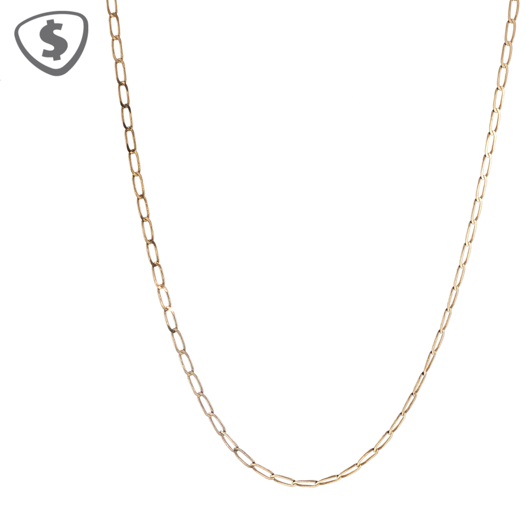 9ct Yellow Gold Paperclip Chain Necklace