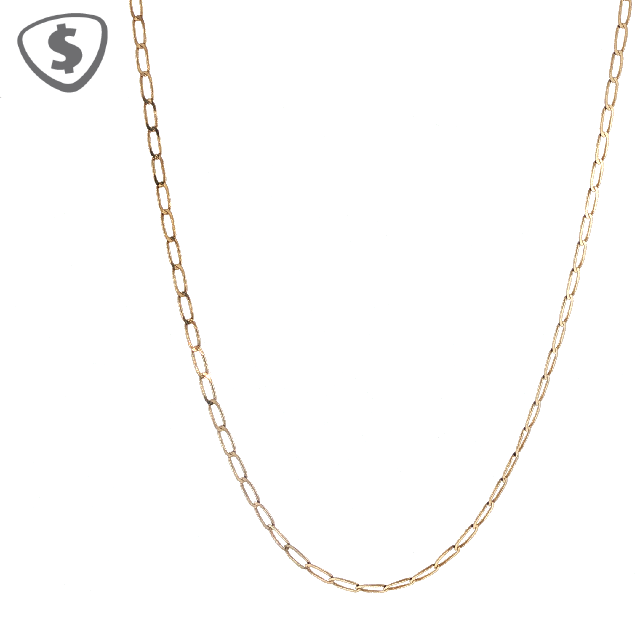 9ct Yellow Gold Paperclip Chain Necklace
