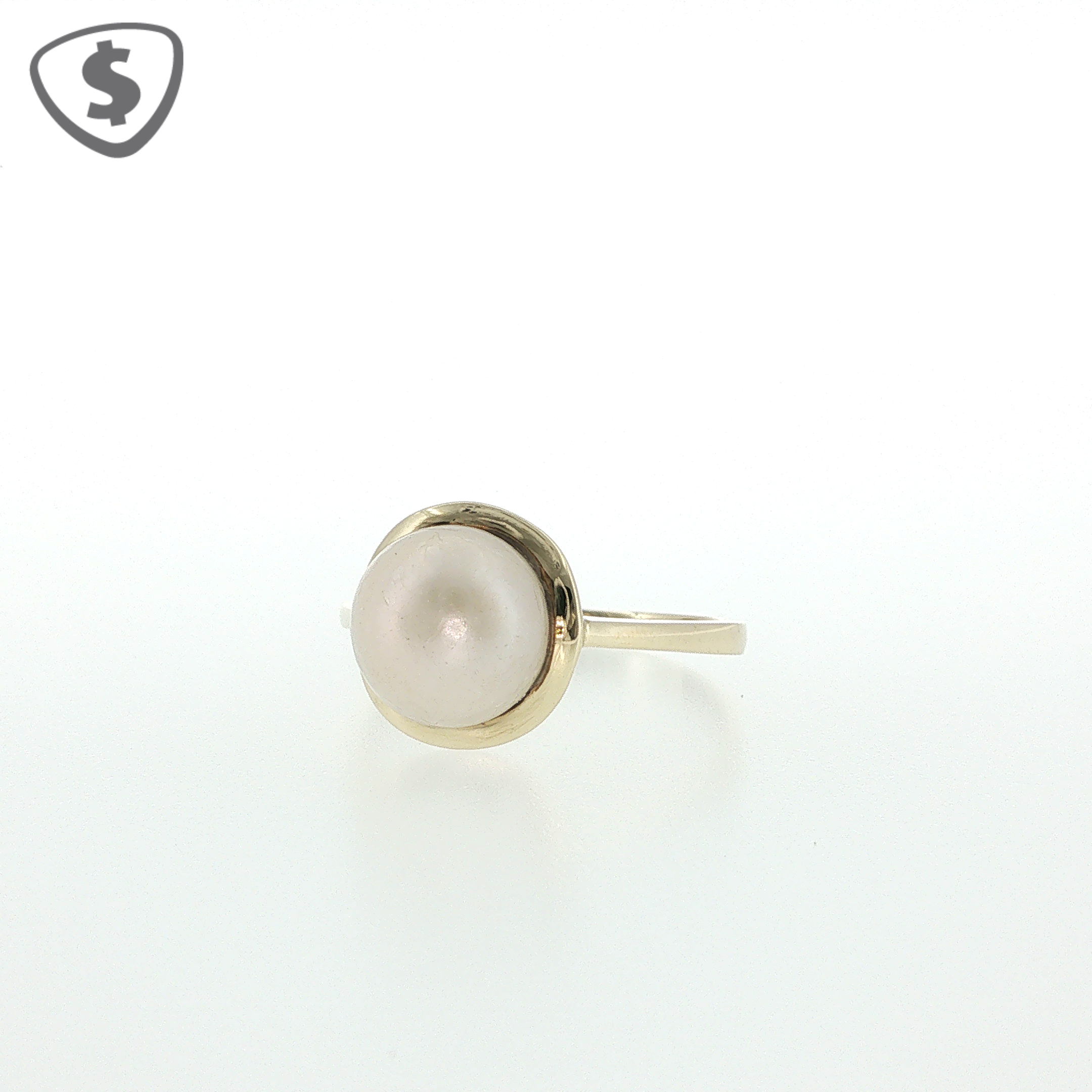 9ct Yellow Gold Pearl Solitaire Ring