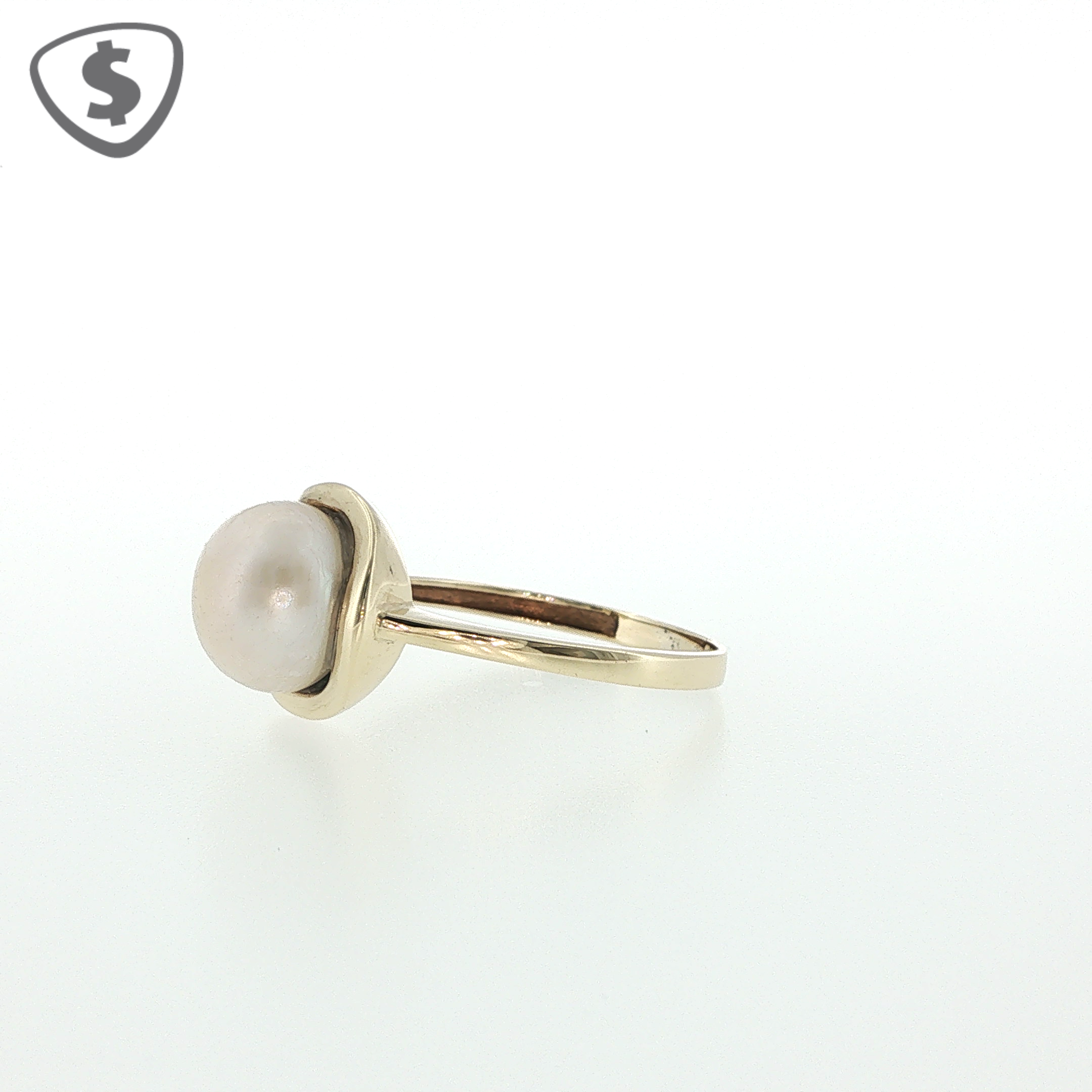 9ct Yellow Gold Pearl Solitaire Ring