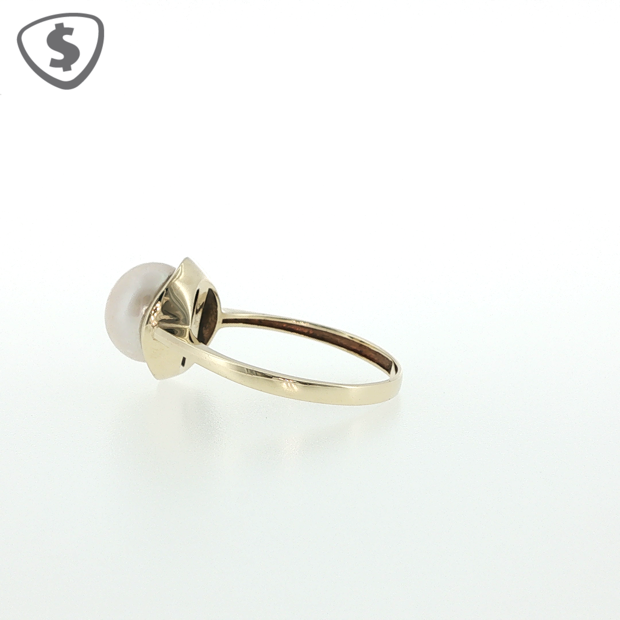9ct Yellow Gold Pearl Solitaire Ring