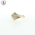 9ct Yellow Gold Diamond Cocktail Ring with Marquise Motif