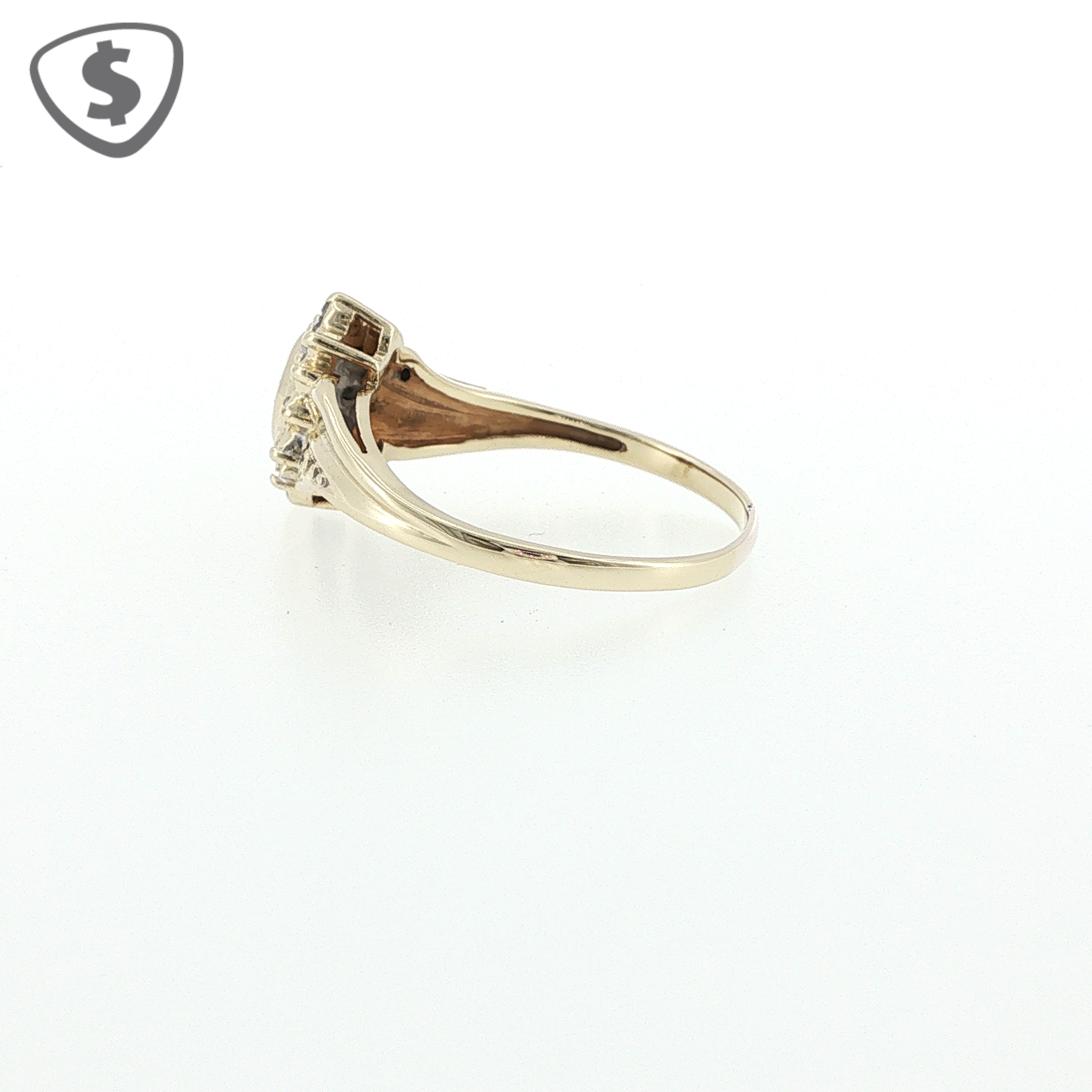 9ct Yellow Gold Diamond Cocktail Ring with Marquise Motif