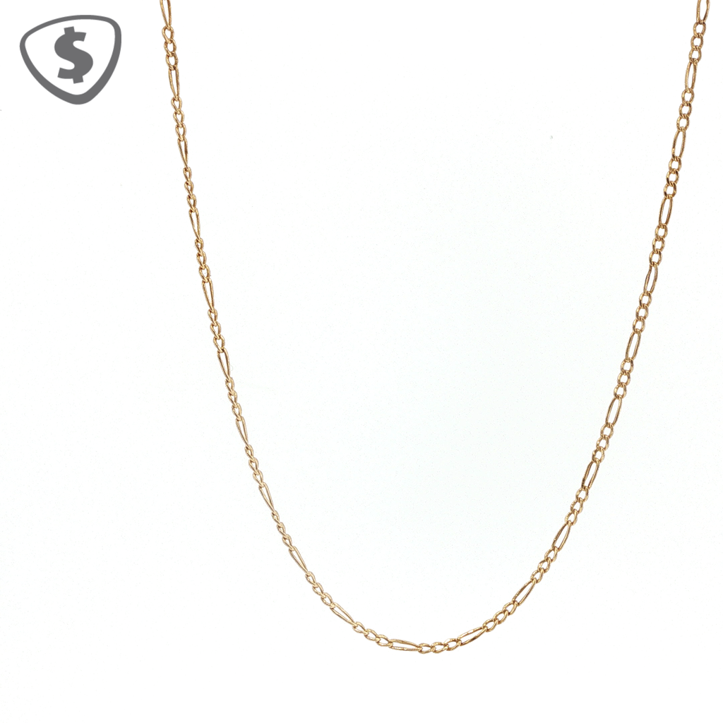 18ct Classic Yellow Gold Figaro Chain Necklace