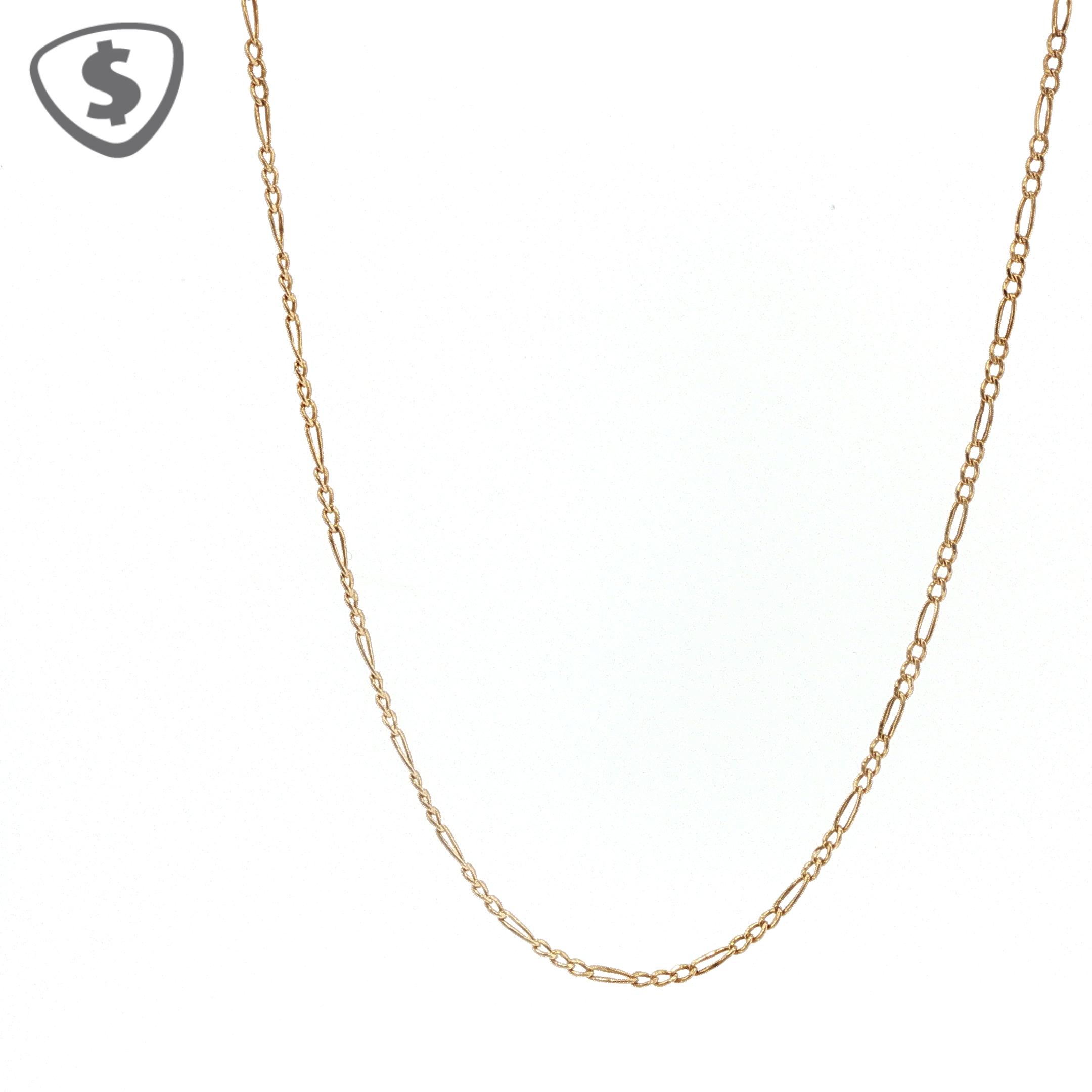 18ct Classic Yellow Gold Figaro Chain Necklace