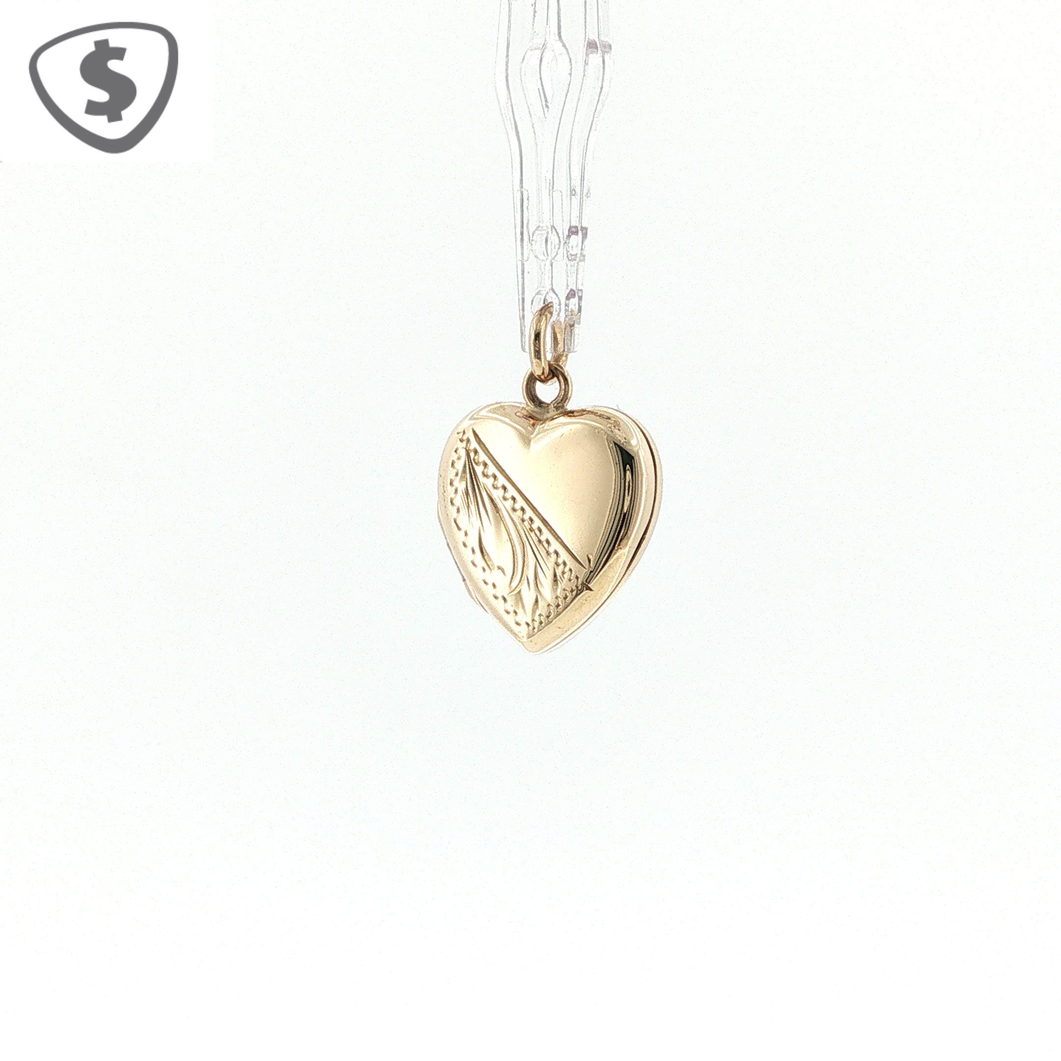 9ct Yellow Gold Engraved Heart Locket