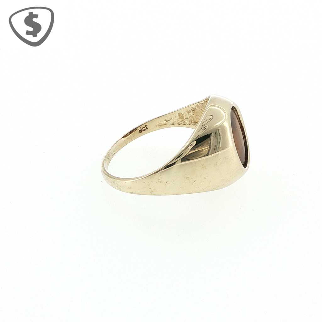 9ct Yellow Gold Agate Signet Ring