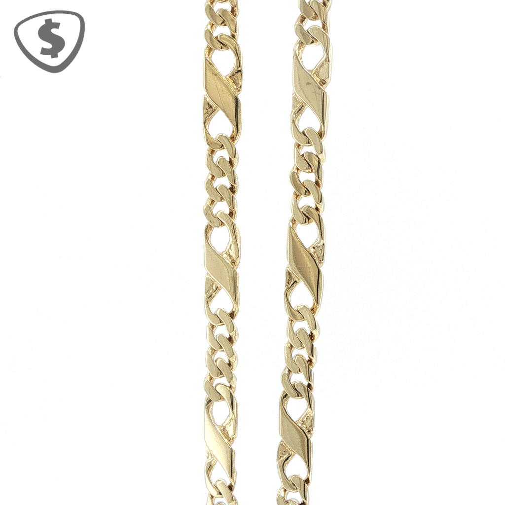 9ct Yellow Gold Chain Necklace with Diamond Infinity Links