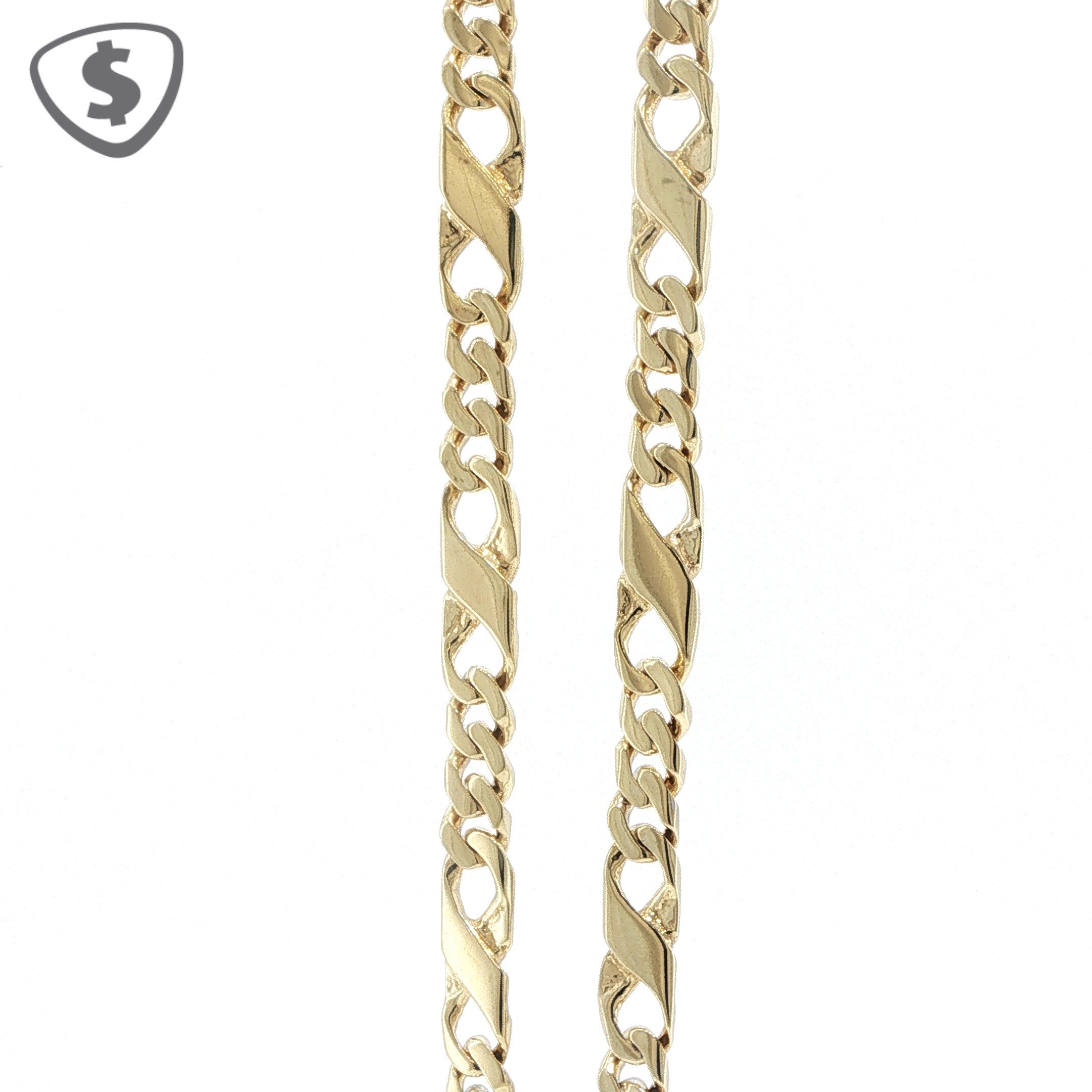 9ct Yellow Gold Chain Necklace with Diamond Infinity Links