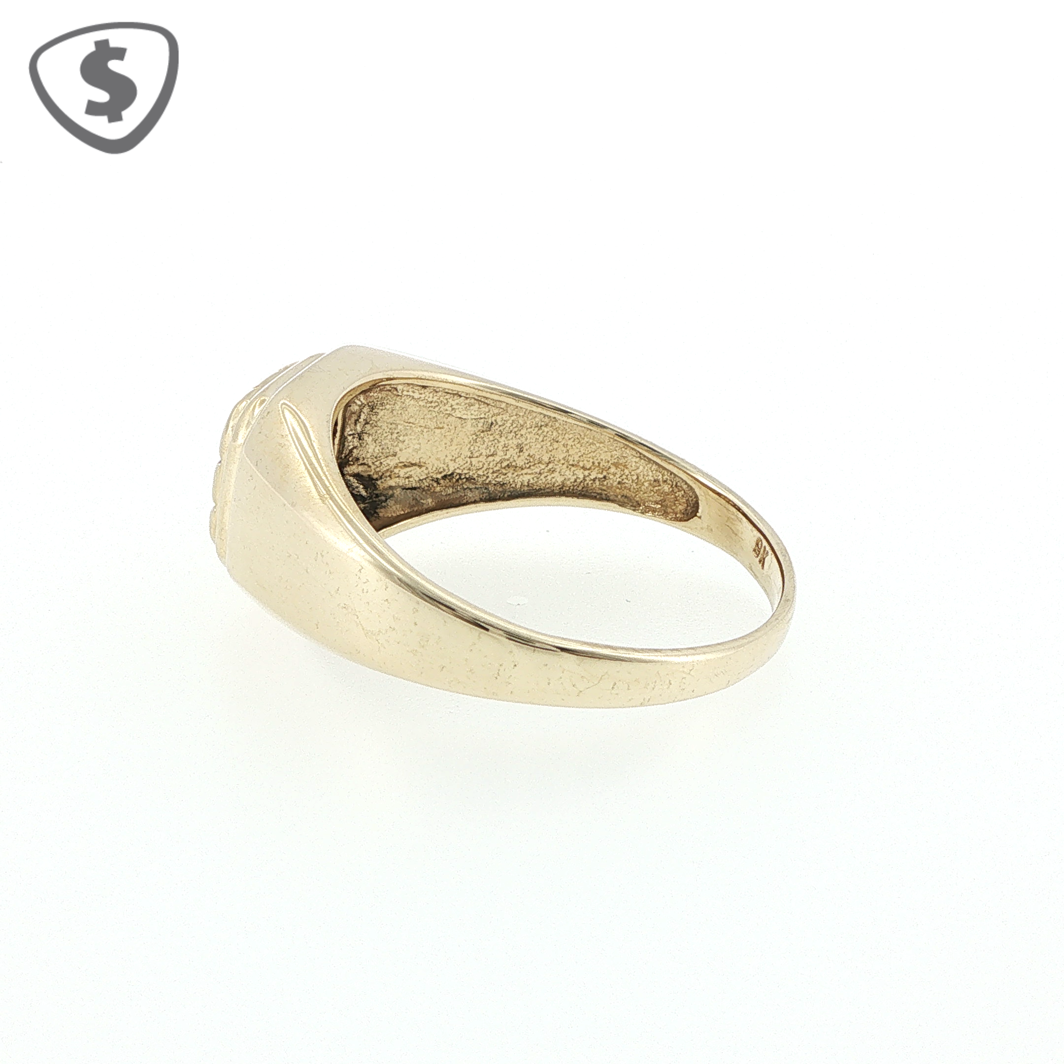 9ct Yellow Gold 9 Stone Diamond Grid Signet Ring