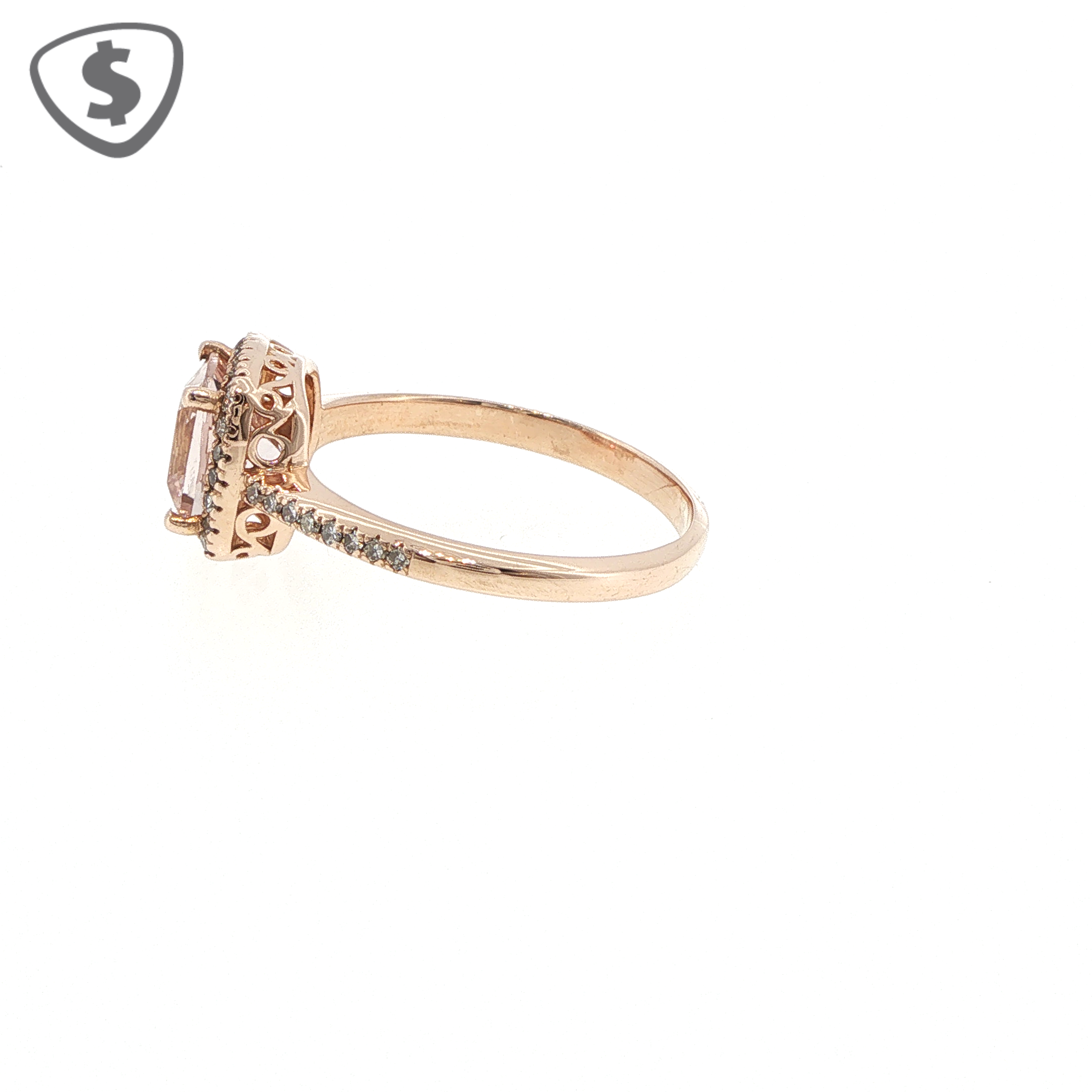 9ct Rose Gold Cushion Cut Cubic Zirconia Halo Cocktail Ring