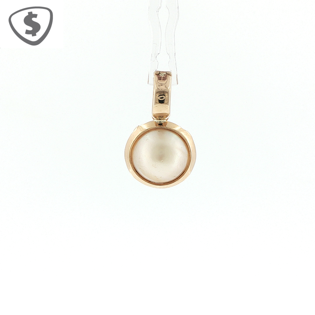 Classic 9ct Yellow Gold Bezel-Set Pearl Pendant
