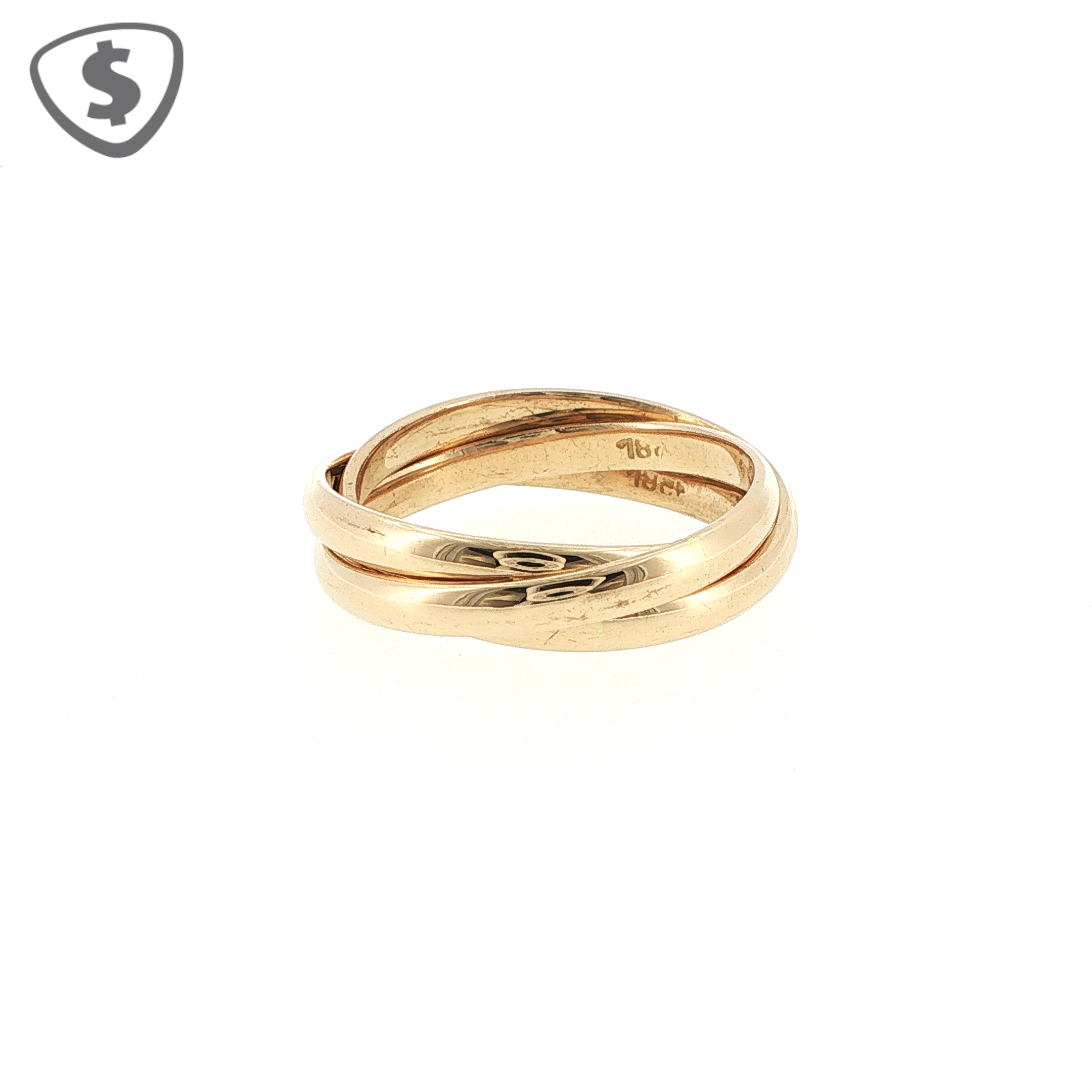 18ct Rose Gold Interlocking Triple Band Ring