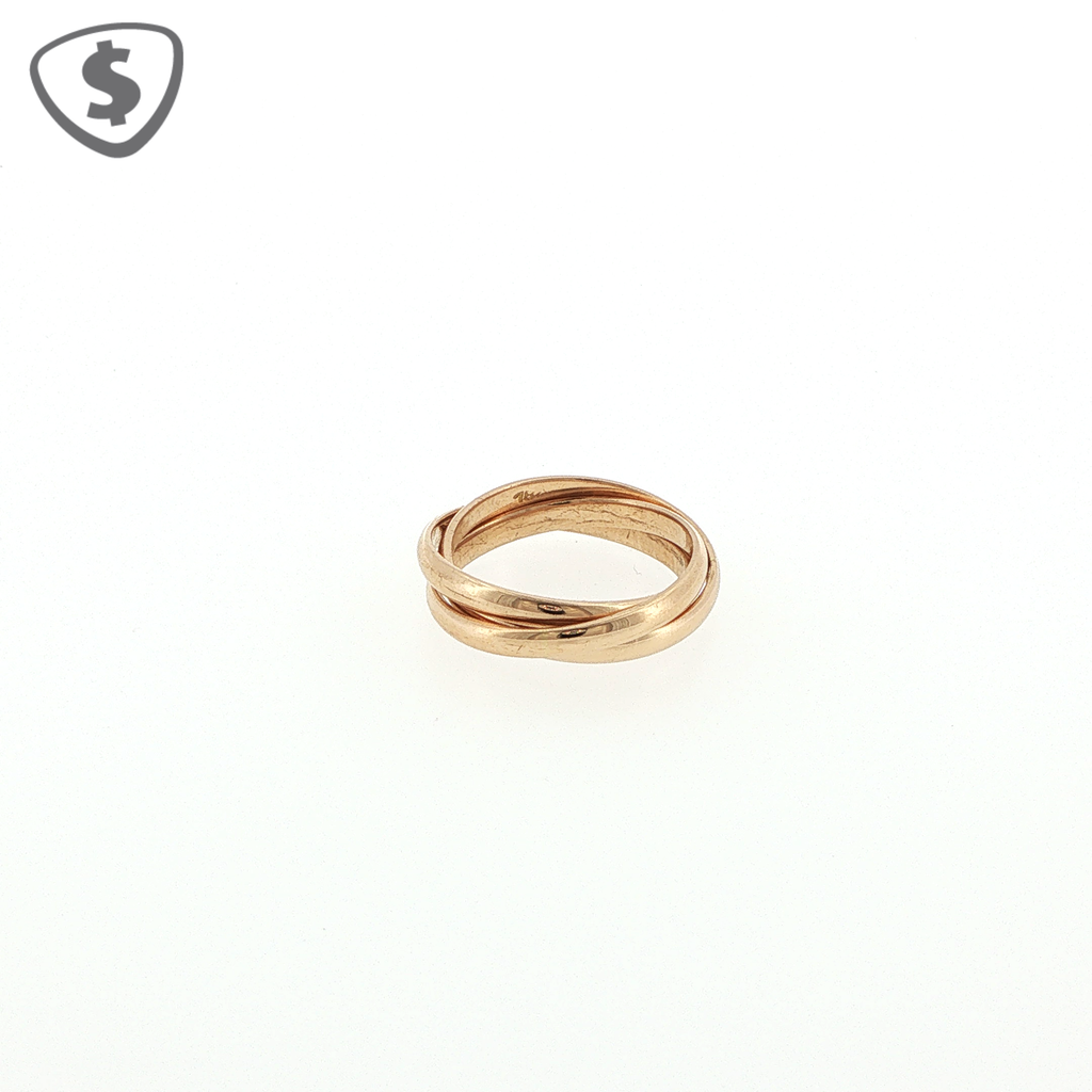 18ct Rose Gold Interlocking Triple Band Ring