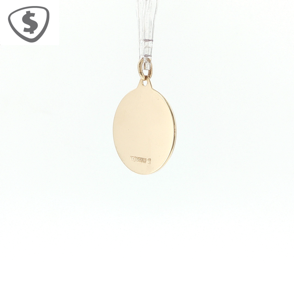 9ct Yellow Gold Embossed St Christopher Medal Pendant