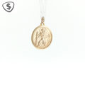 9ct Yellow Gold Embossed St Christopher Medal Pendant