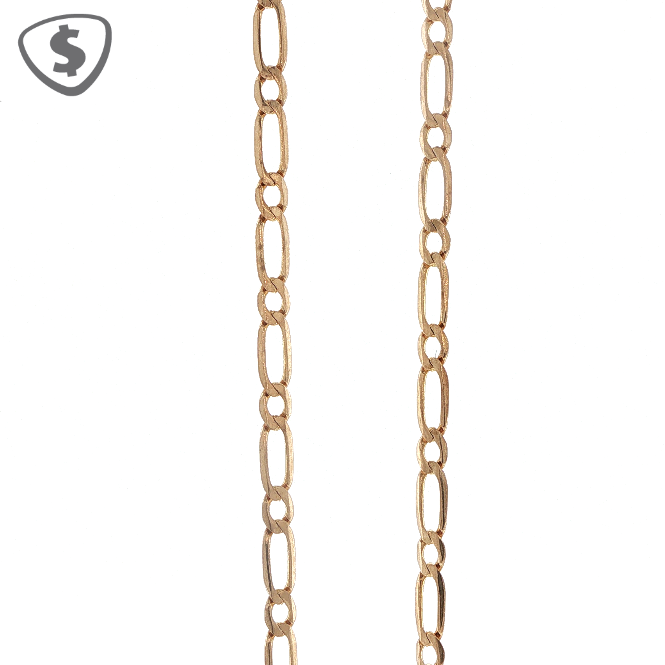 9ct Yellow Gold Crucifix Pendant on Figaro Chain