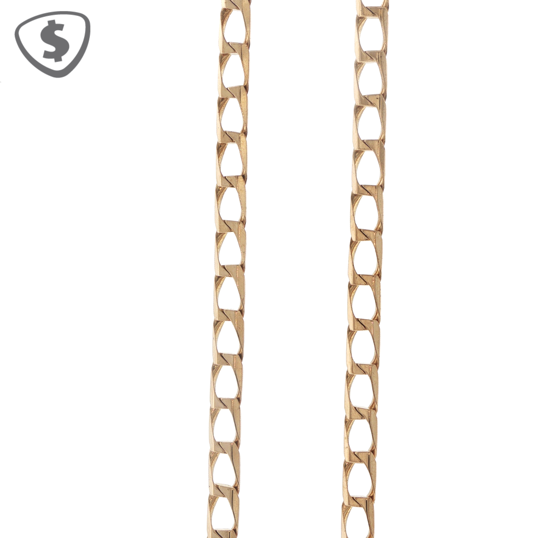 9ct Yellow Gold Square Curb Link Necklace