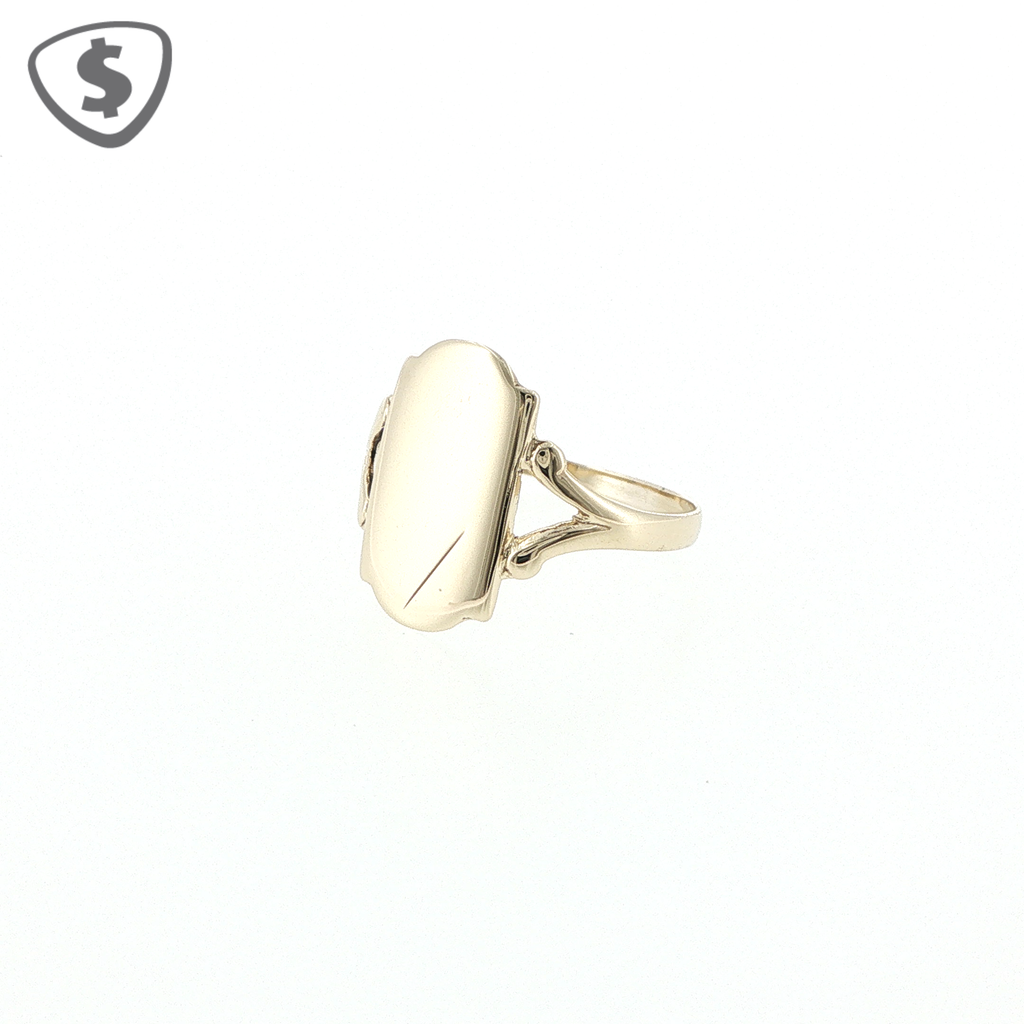9ct Yellow Gold Elongated Shield Signet Ring