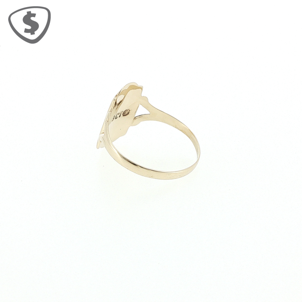9ct Yellow Gold Elongated Shield Signet Ring