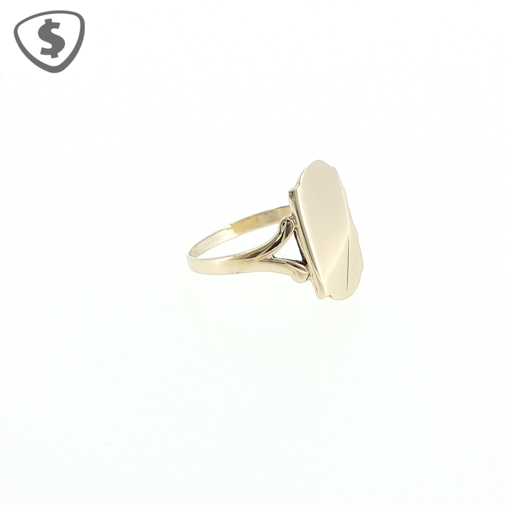 9ct Yellow Gold Elongated Shield Signet Ring