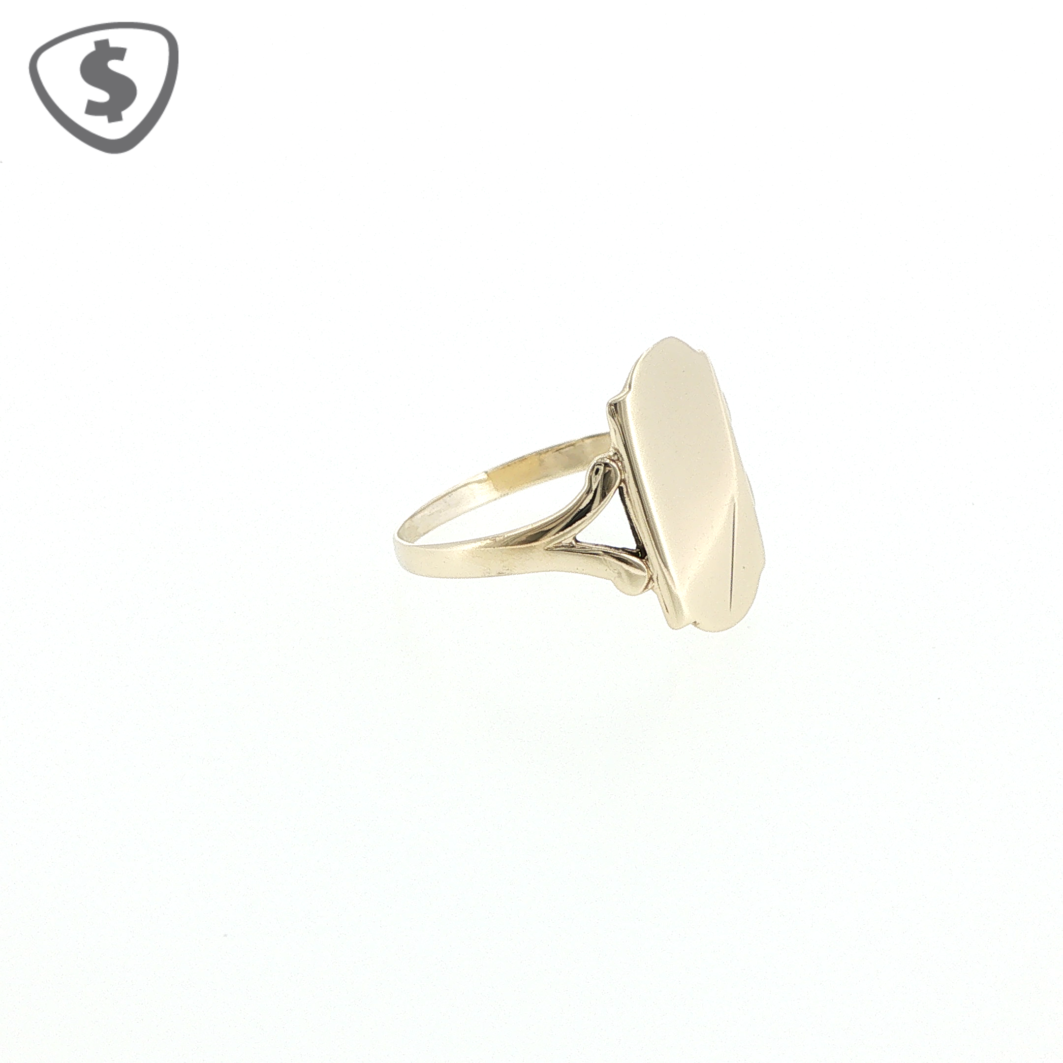 9ct Yellow Gold Elongated Shield Signet Ring